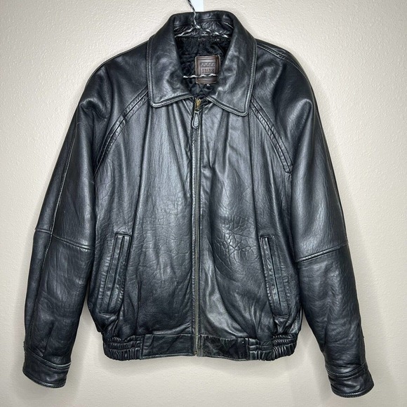 J. Park Collection Other - Vintage J. Park Collection Men's Black Leather Full Zip Bomber Jacket Size XL
